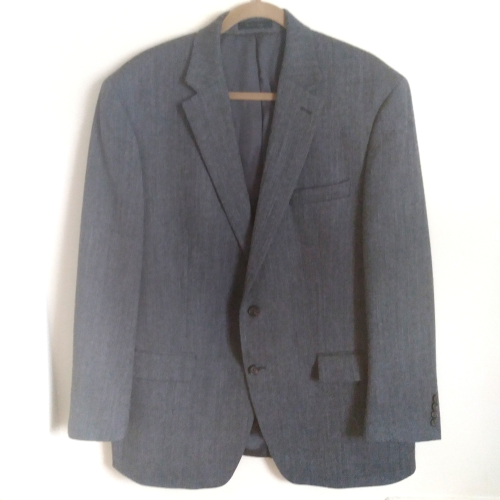 Lauren Ralph Lauren Gray Herringbone Blazer Sport Coat‎ 2 Button Mens 46L